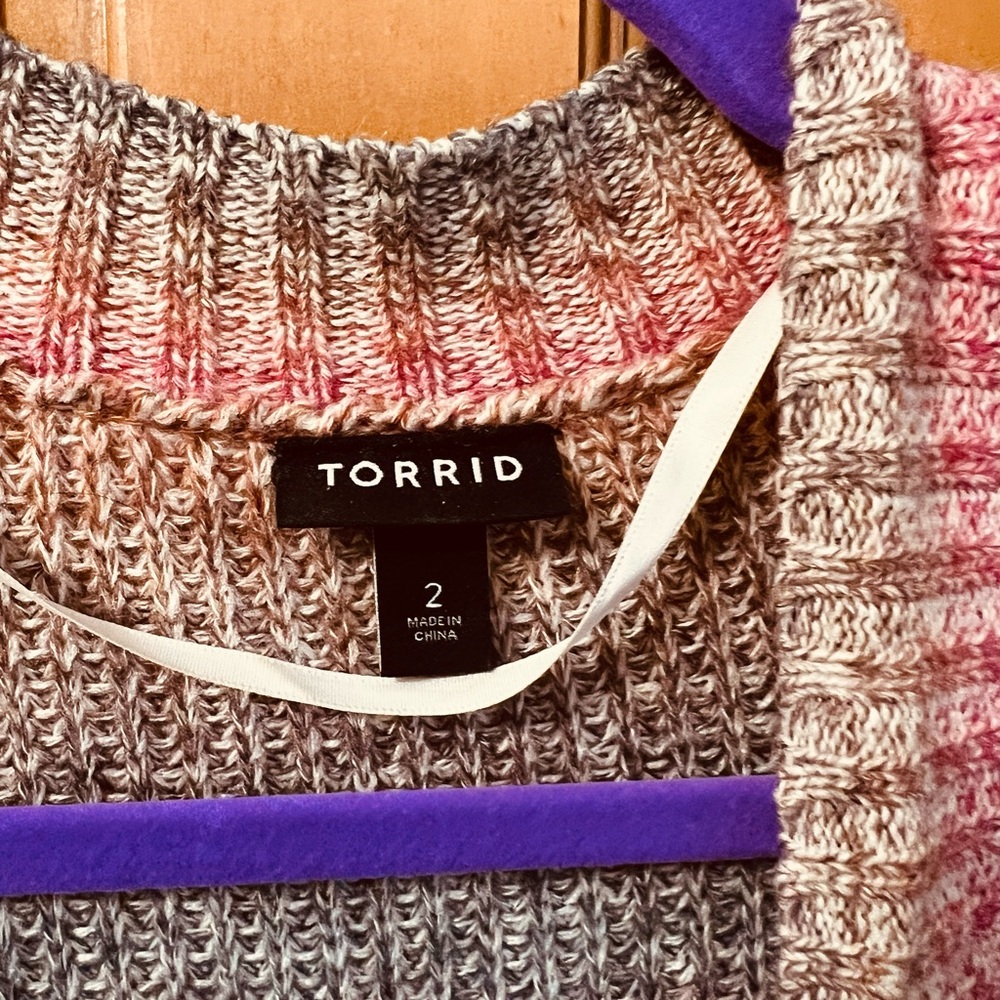 Torrid Pink and Blue Women's Cardigan Sweater - Picture 2 of 4